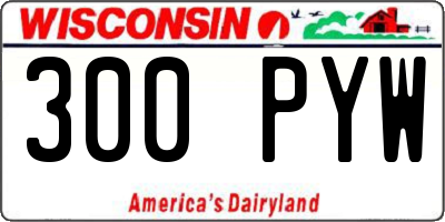 WI license plate 300PYW