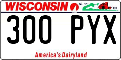 WI license plate 300PYX