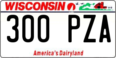 WI license plate 300PZA