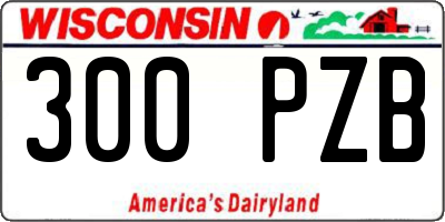 WI license plate 300PZB
