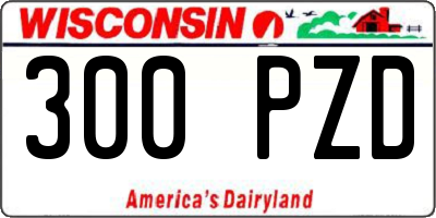 WI license plate 300PZD