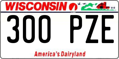 WI license plate 300PZE