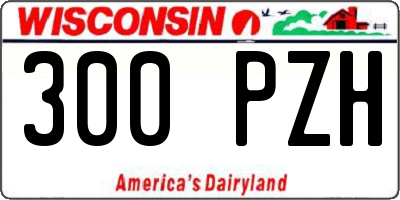 WI license plate 300PZH