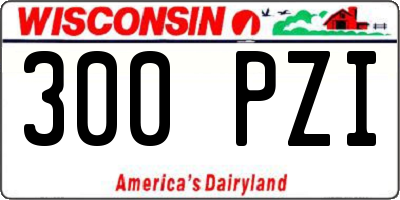 WI license plate 300PZI