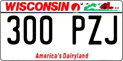 WI license plate 300PZJ