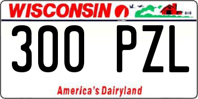 WI license plate 300PZL