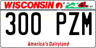 WI license plate 300PZM