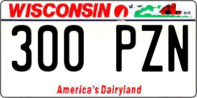 WI license plate 300PZN