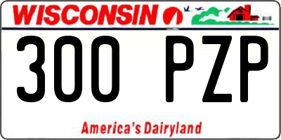 WI license plate 300PZP