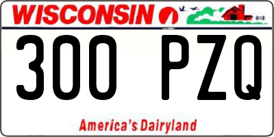 WI license plate 300PZQ