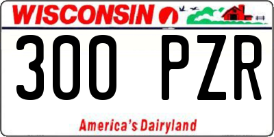 WI license plate 300PZR