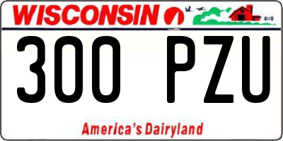 WI license plate 300PZU