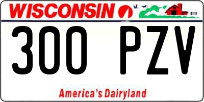 WI license plate 300PZV