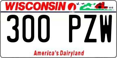 WI license plate 300PZW