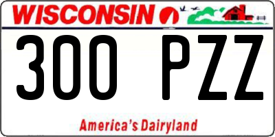 WI license plate 300PZZ