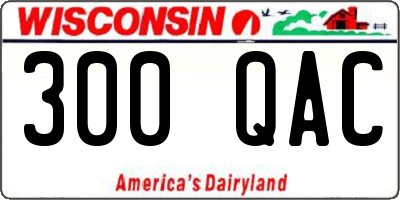 WI license plate 300QAC