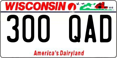 WI license plate 300QAD