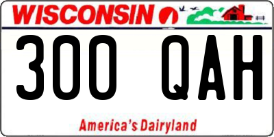WI license plate 300QAH