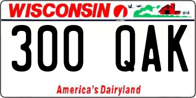 WI license plate 300QAK