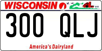 WI license plate 300QLJ