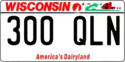 WI license plate 300QLN