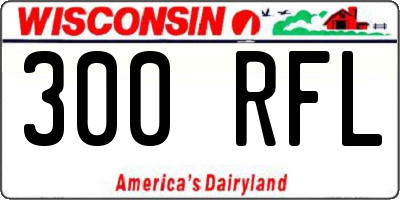 WI license plate 300RFL