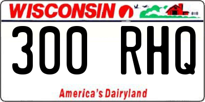 WI license plate 300RHQ