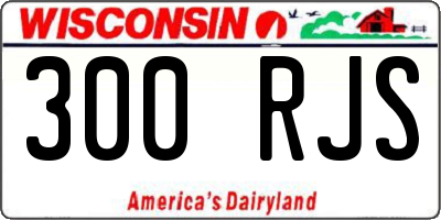 WI license plate 300RJS