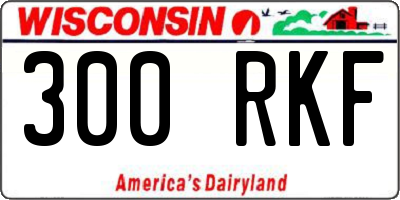 WI license plate 300RKF