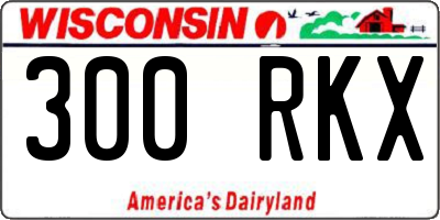 WI license plate 300RKX