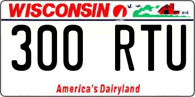 WI license plate 300RTU