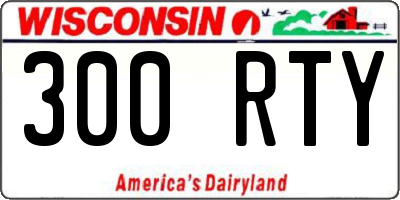 WI license plate 300RTY
