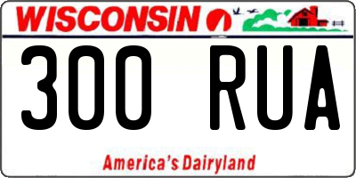 WI license plate 300RUA