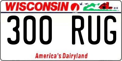 WI license plate 300RUG