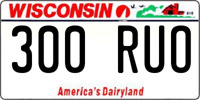 WI license plate 300RUO