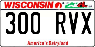 WI license plate 300RVX