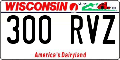 WI license plate 300RVZ