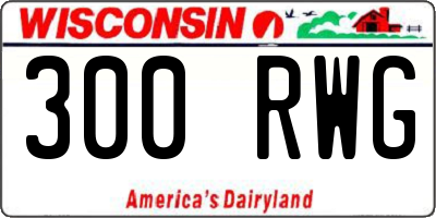 WI license plate 300RWG