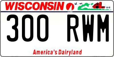 WI license plate 300RWM