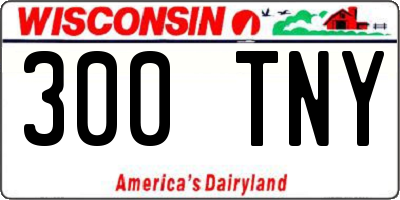 WI license plate 300TNY