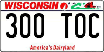 WI license plate 300TOC