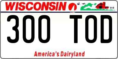 WI license plate 300TOD