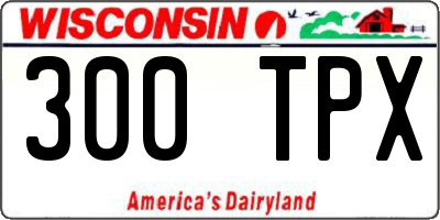 WI license plate 300TPX