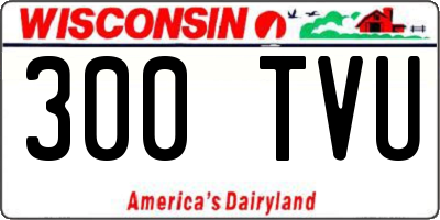 WI license plate 300TVU