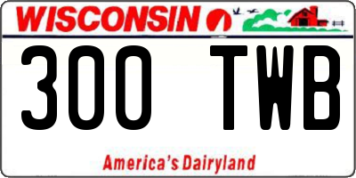 WI license plate 300TWB
