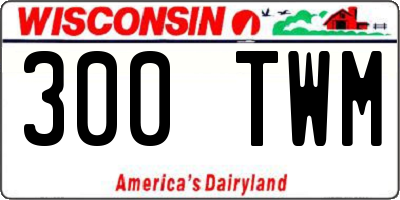 WI license plate 300TWM