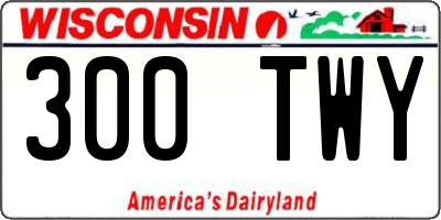 WI license plate 300TWY