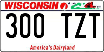 WI license plate 300TZT