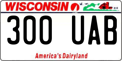 WI license plate 300UAB