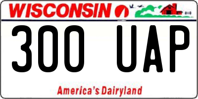 WI license plate 300UAP